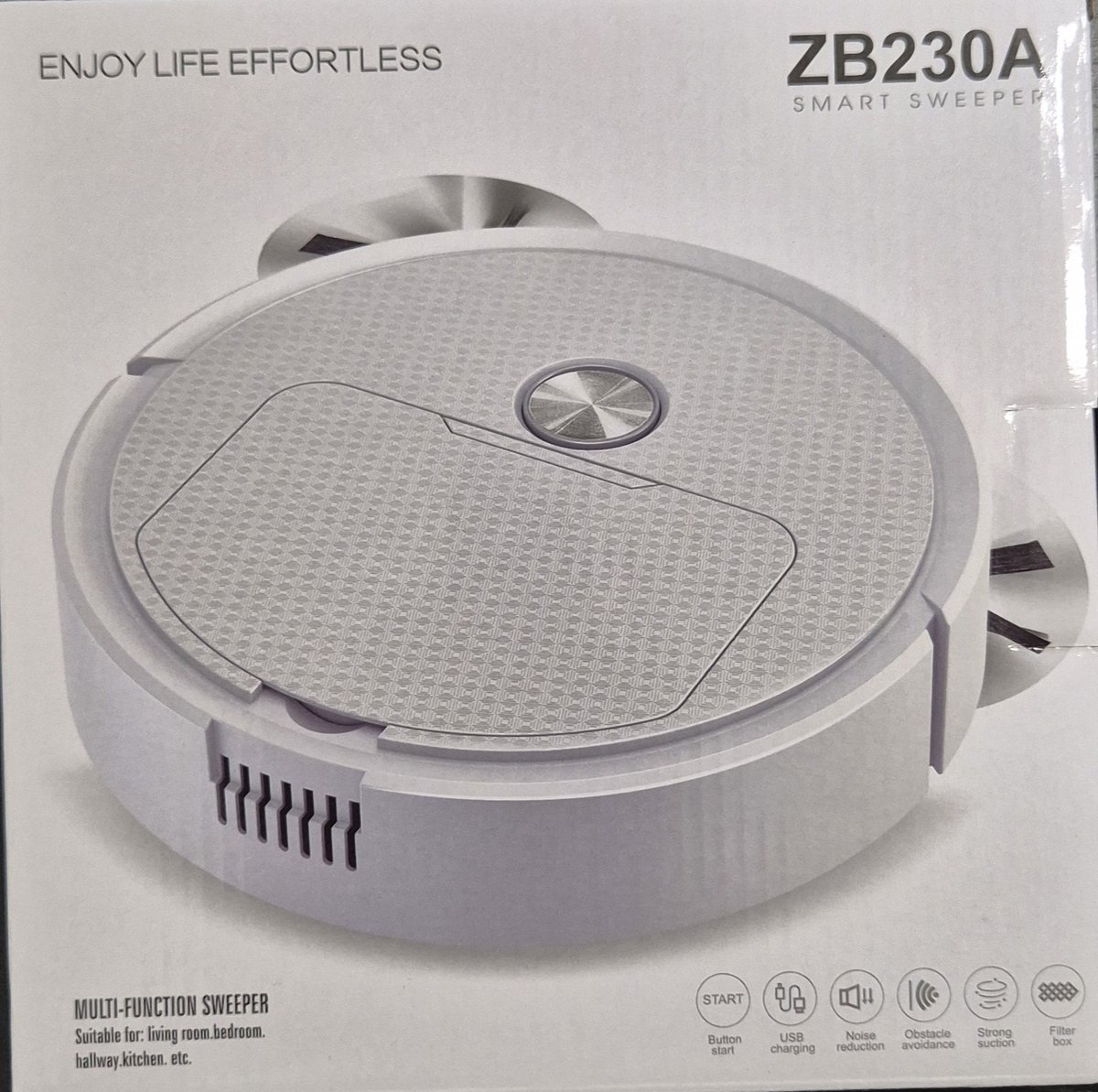 Smart robot stofzuiger (wit) met borstels en Veegdoek. 3 in 1.Zuigen, vegen en dweilen.