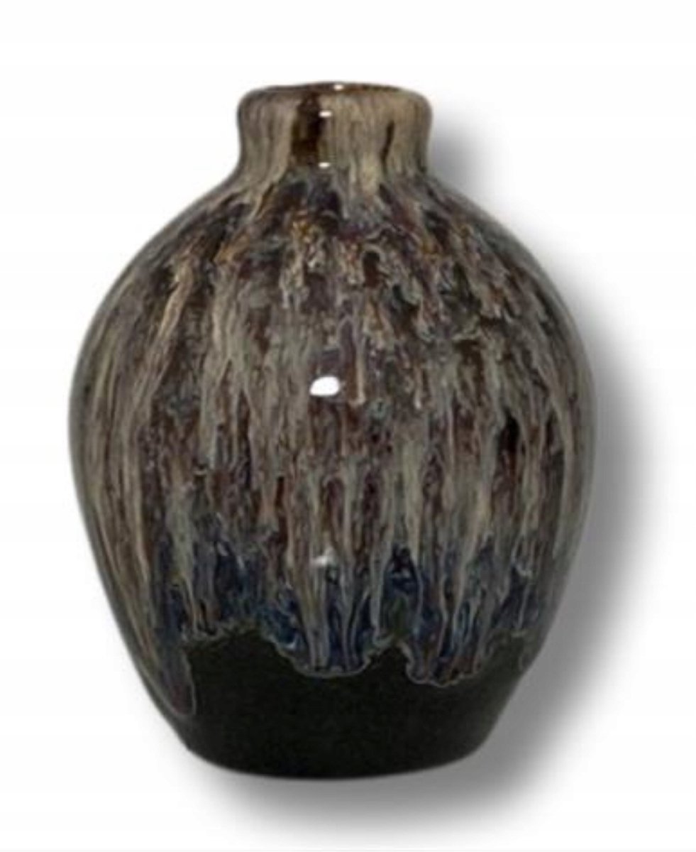 Modern Keramiek Vaas Blauw Paar Decoratief 9x7cm