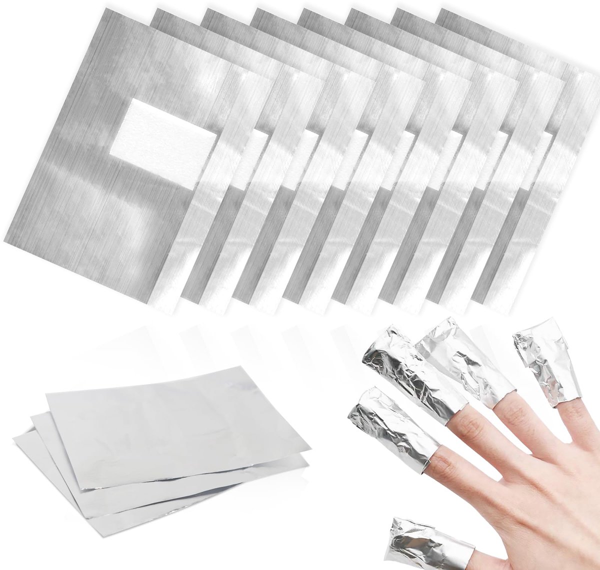 Nagelwraps 100 stuks - Aluminium folie - Pluisvrije wattenschijfjes - Voor snelle en zachte soak off - ShopVlot
