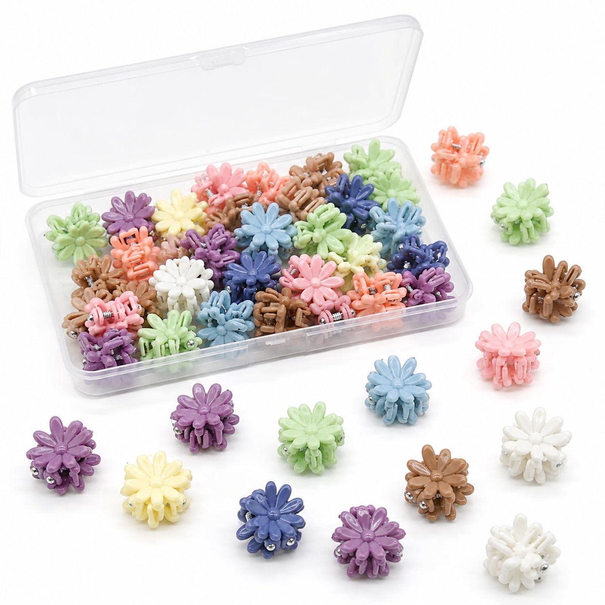 Haarklemmen 100 stuks - mini madeliefje haarclips - veilige grip antislip - ideaal voor vlechtkapsels - ShopVlot