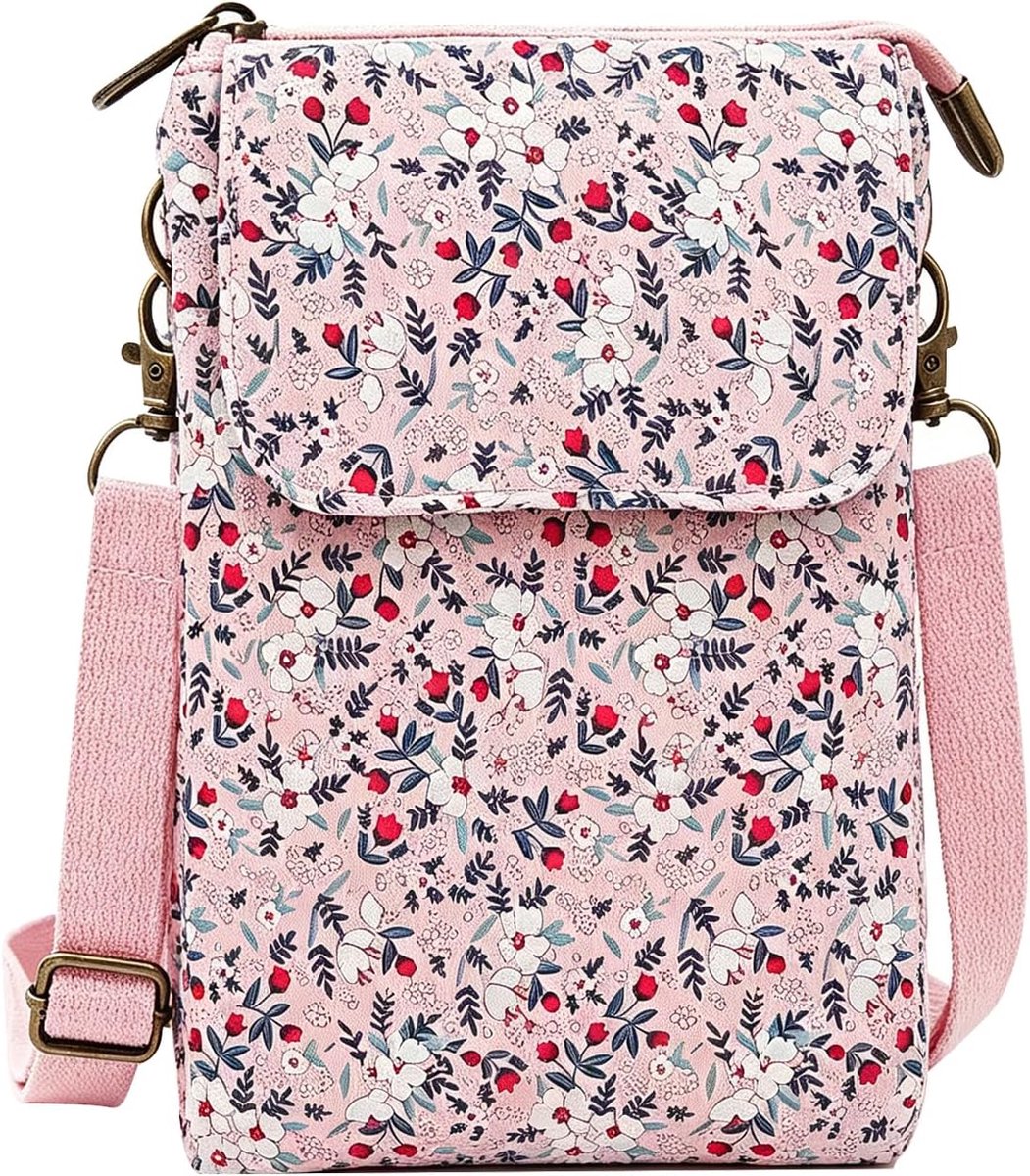 Schoudertas dames klein - canvas - meerdere vakken - ideaal voor dagelijks gebruik - SnelShoppen