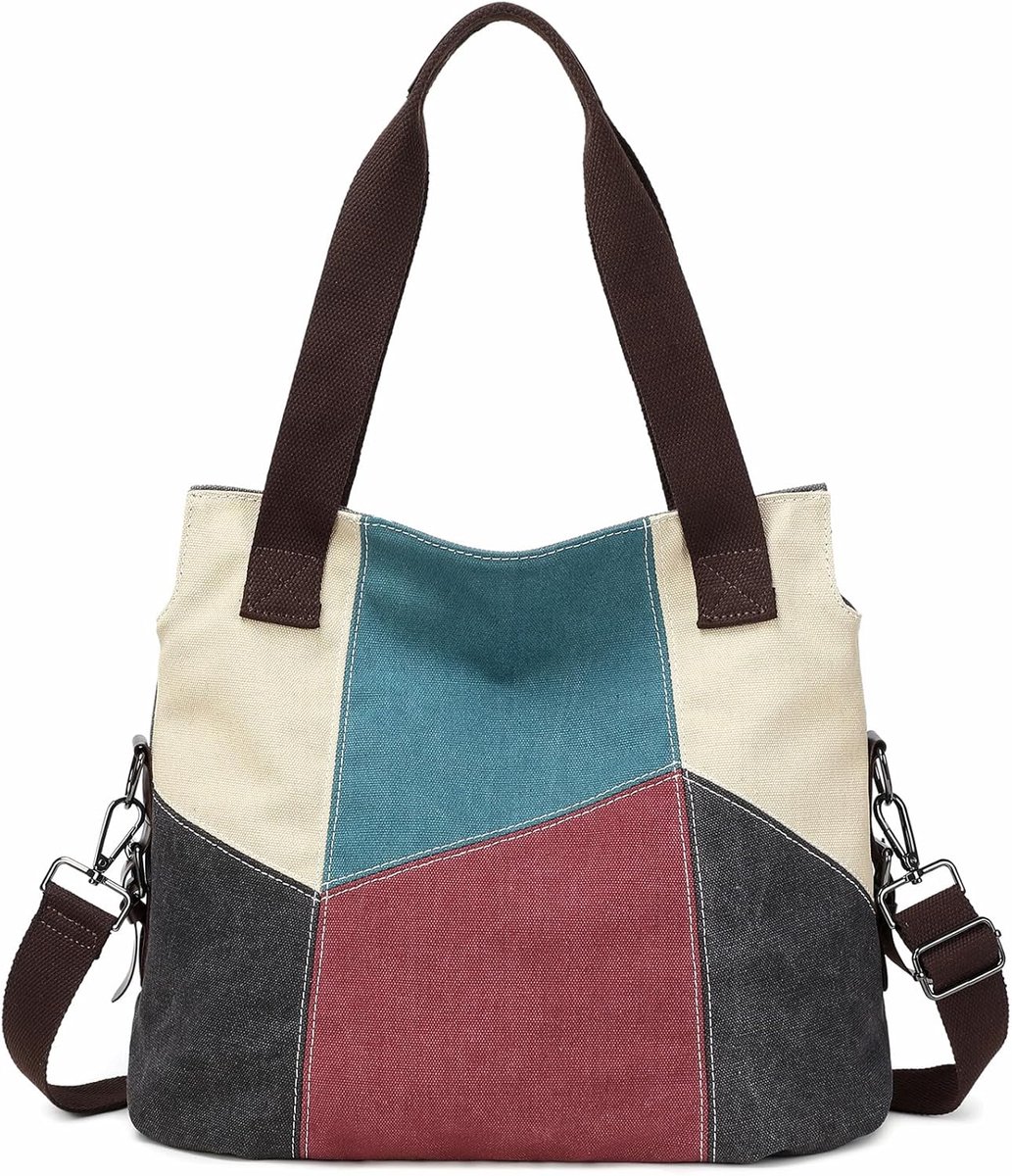 Dames Canvas Handtas - Casual Schoudertas - Retro Hobo Bag - Ideaal voor dagelijks gebruik - SnelShoppen