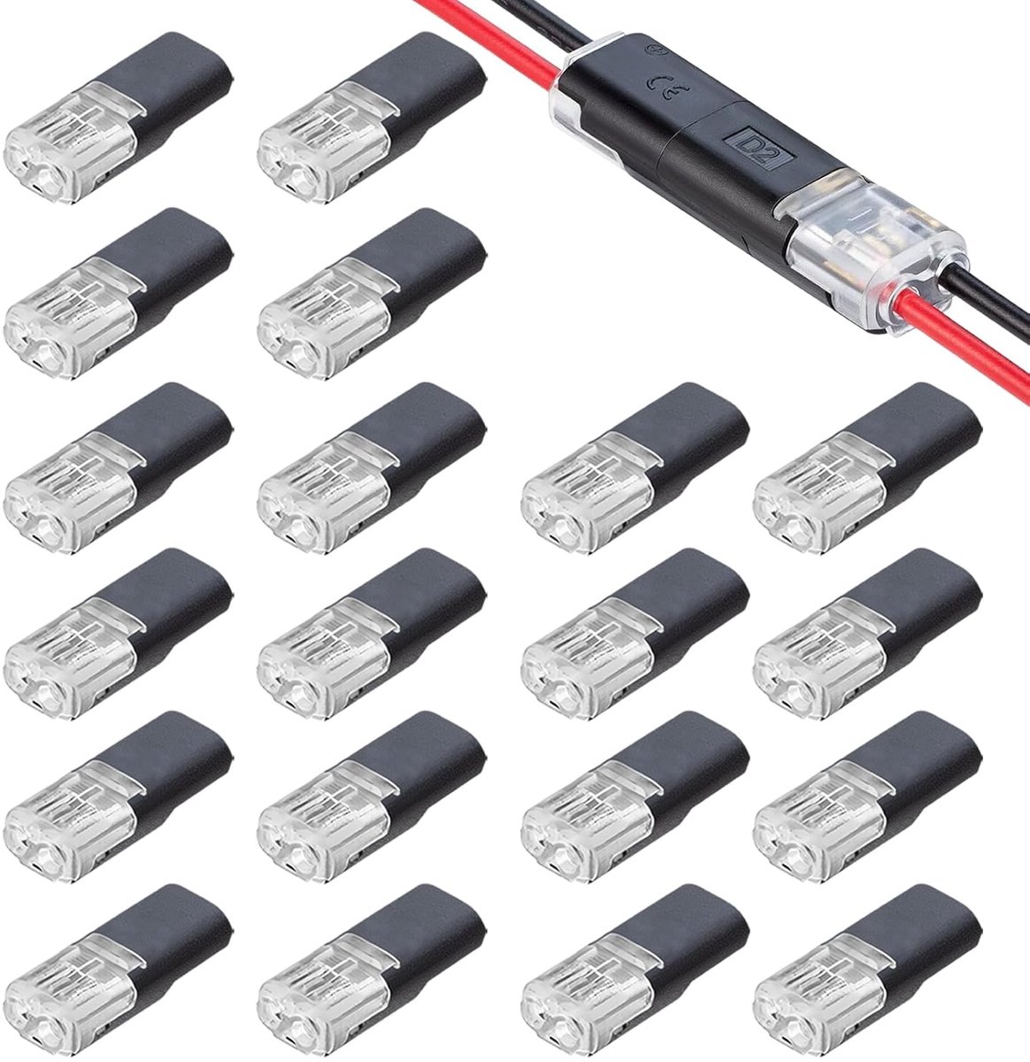 2-draads waterdichte connectors - 20 stuks - snelkoppeling - veilig en betrouwbaar voor voertuigen - SnelShoppen