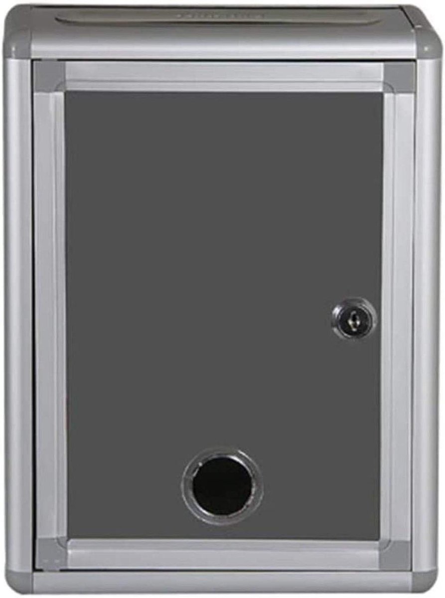 Brievenbus - Postvak Reactiebox - Veilig Brieven Opslaan - Afsluitbaar - 21.5x10.5x8.5cm - Zilver