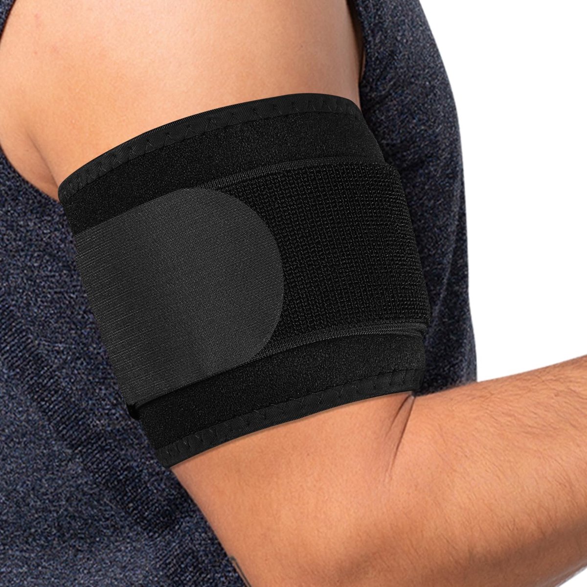 Compressiesleeve voor biceps en triceps - L/XL - Zwart - Ondersteuning bij spierpijn - SnelShoppen