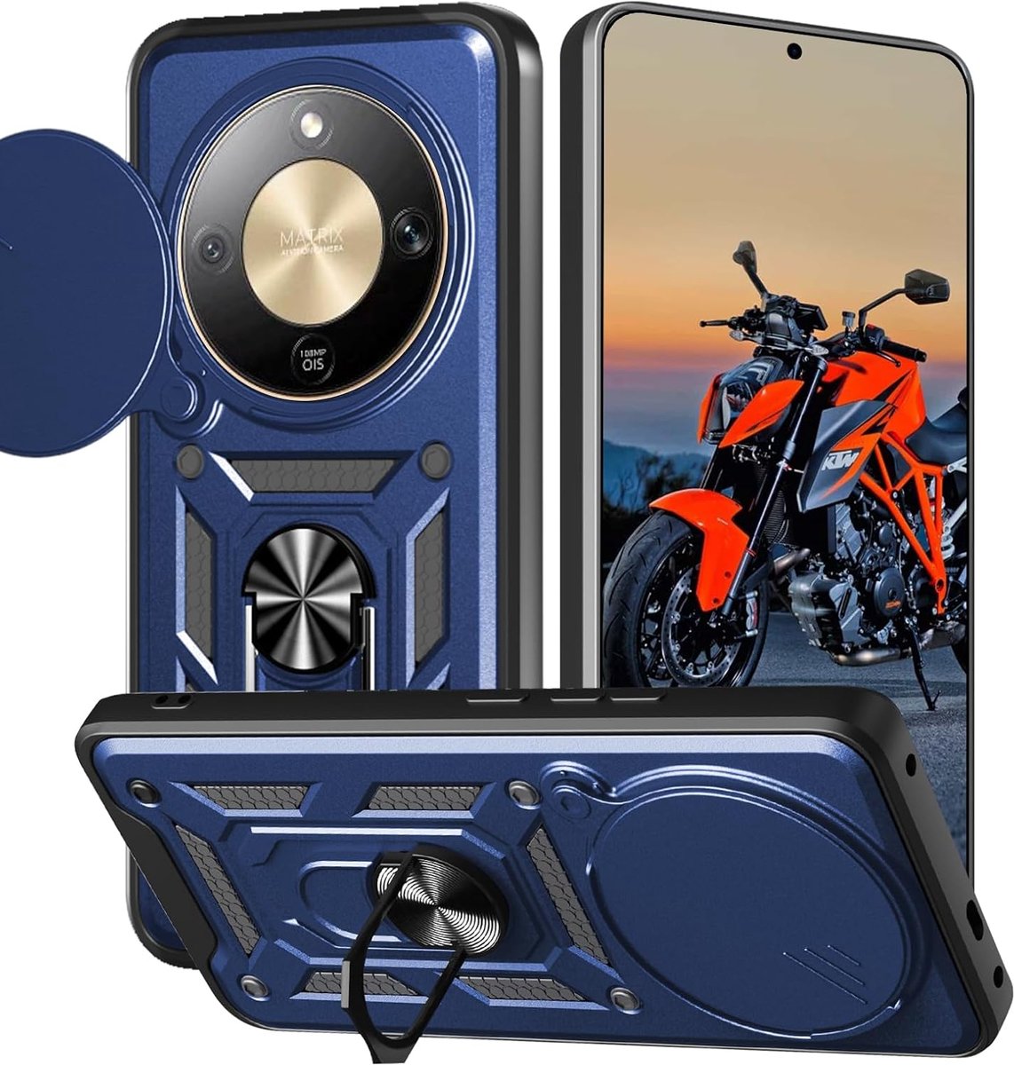 Mobiel hoesje Magic 8 Lite - Siliconen schokbestendig - Met glijdende camerahoes - Bescherming voor camera - SnelShoppen