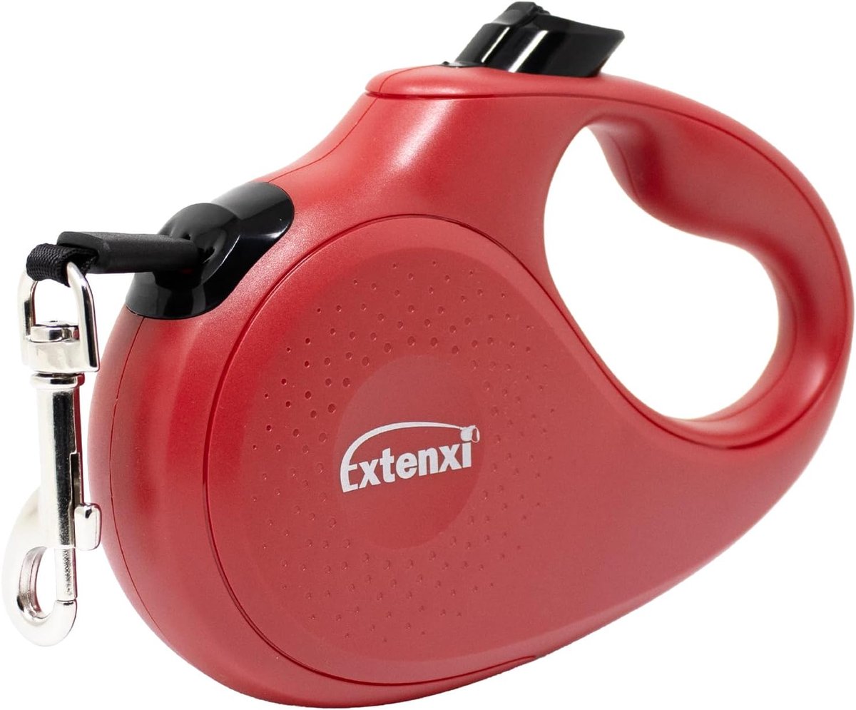 Hondenlijn, Roll-Up Retractable Leash S - Rood tot 15 kg - 5 m Lengte - Ergonomische Handgreep - SnelShoppen