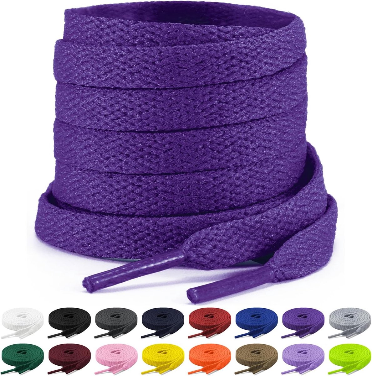Veters 8 mm Breed - Platte Veters - Polyester - Vervangingsveters voor Sportschoenen - ShopVlot