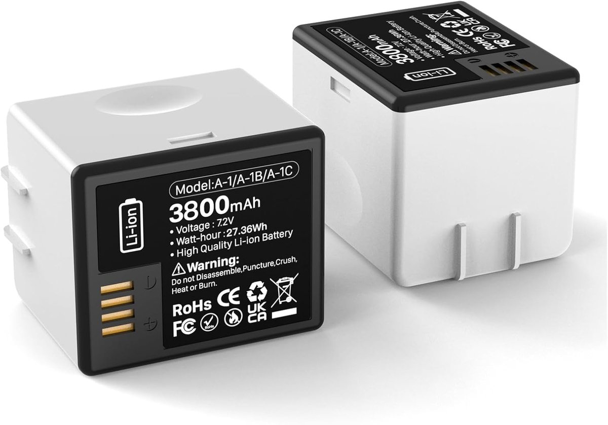 Oplaadbare lithium batterij 3000 mAh - 2 stuks - voor Arlo Pro en Pro 2 - langere gebruiksduur - ShopVlot