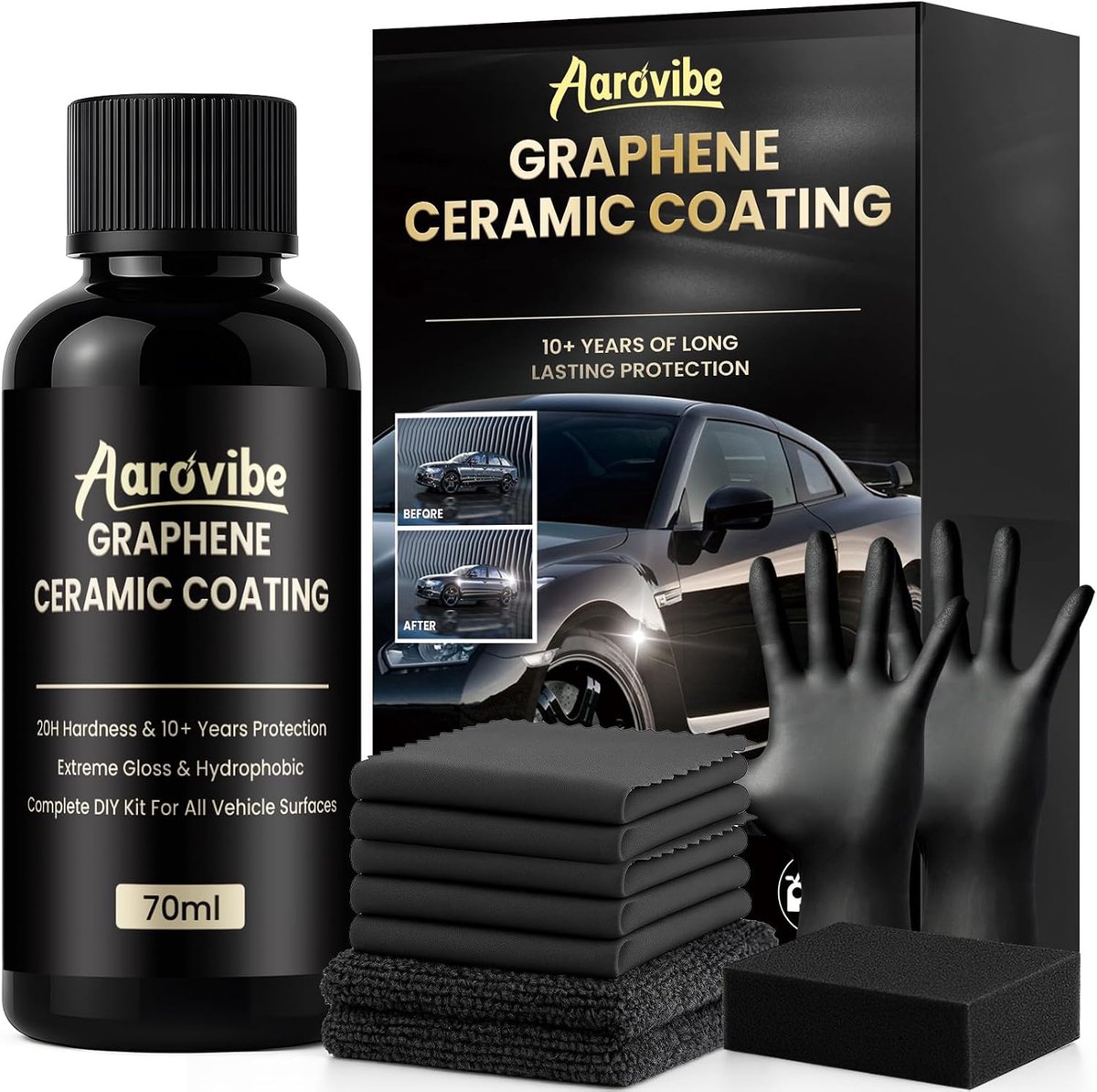 Nano keramische coating set - 20H grafiet - beschermt auto - langdurige glans - ShopVlot