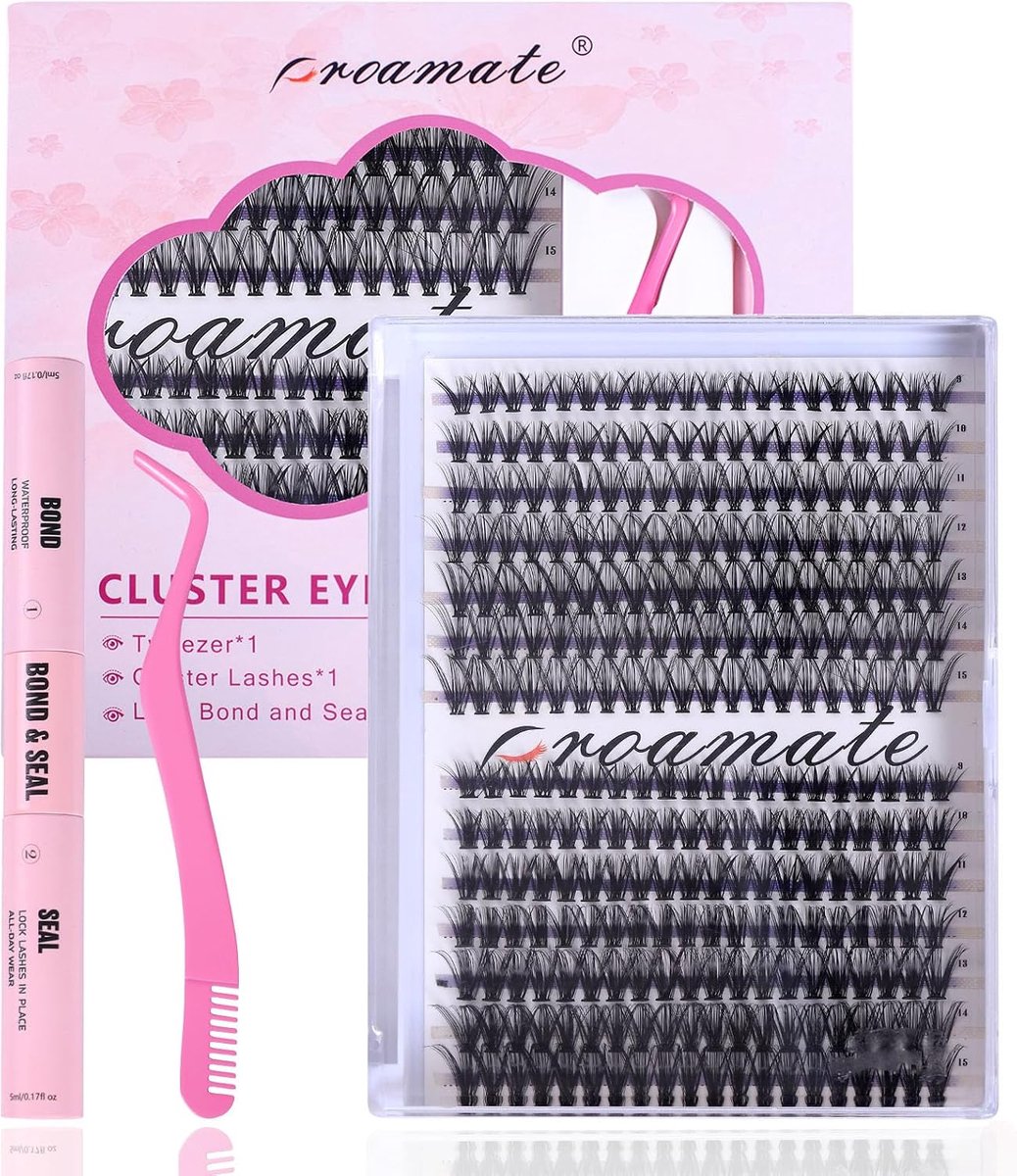 Wimperextensions set - 30D + 40D clusters - 280 wimpergroepen - ideaal voor thuisgebruik - ShopVlot
