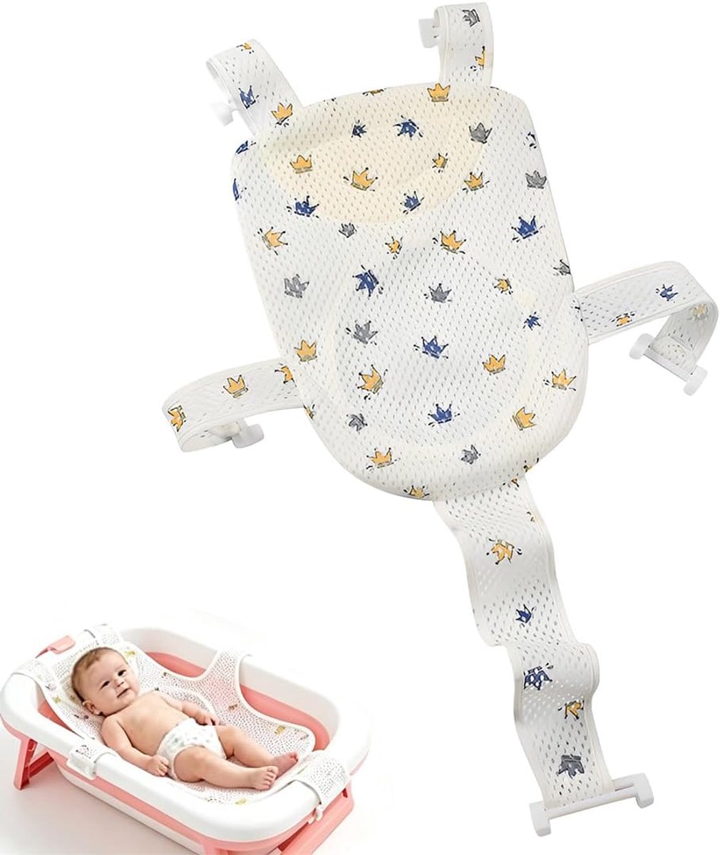 Babybadmat antislip - zacht katoen - met veiligheidsgordels - veilig badderen voor baby's 6-24 maanden - ShopVlot