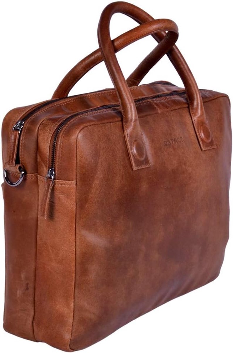 Laptoptas leer - 15 inch - met ritsvak - ideaal voor zakelijk gebruik - ShopVlot