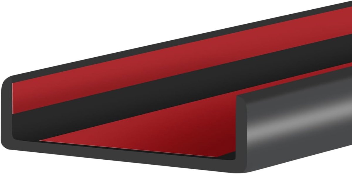 Rubberen randafwerking 54 mm - zelfklevende U-vorm randbeschermer - flexibele EPDM materiaal - eenvoudig te installeren - ShopVlot