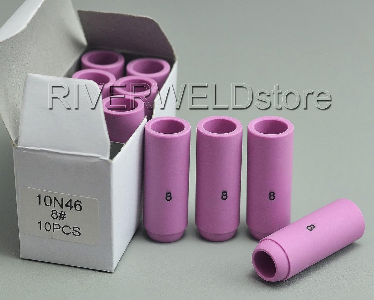 TIG lasbeschermkappen D12,5 x 47 mm - keramisch materiaal - 10 stuks - geschikt voor SR WP 17 18 26 - ShopVlot