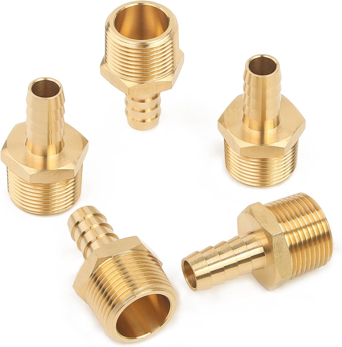 Koppeling buiten draad BSPT 3/4" x 1/2" - messing - slang aansluiting - ideaal voor waterleidingen - ShopVlot