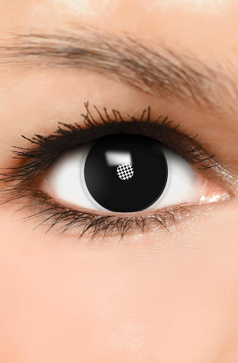Halloween contactlenzen zwart - eenmalig gebruik - soft motief lens - dress up als Frozen Shadow - ShopVlot