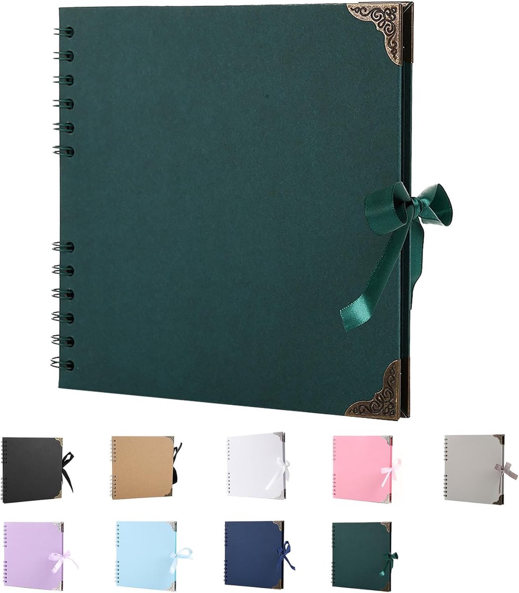 Fotoalbum 30 pagina's - stevige kraftpapier omslag - donkergroen - perfect voor bruiloften - ShopVlot