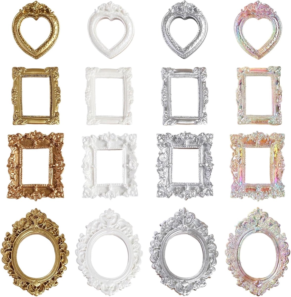 Mini-fotolijsten set van 12 - vintage stijl - gemaakt van hars - perfect voor woondecoratie - ShopVlot
