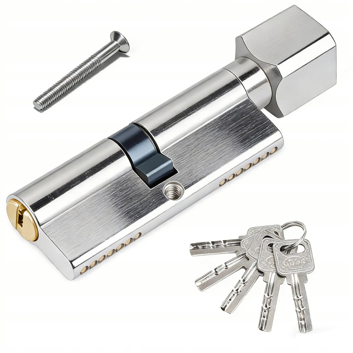 Cilinder 70 mm 30/30 mm nikkel met 5 sleutels - veilig en duurzaam