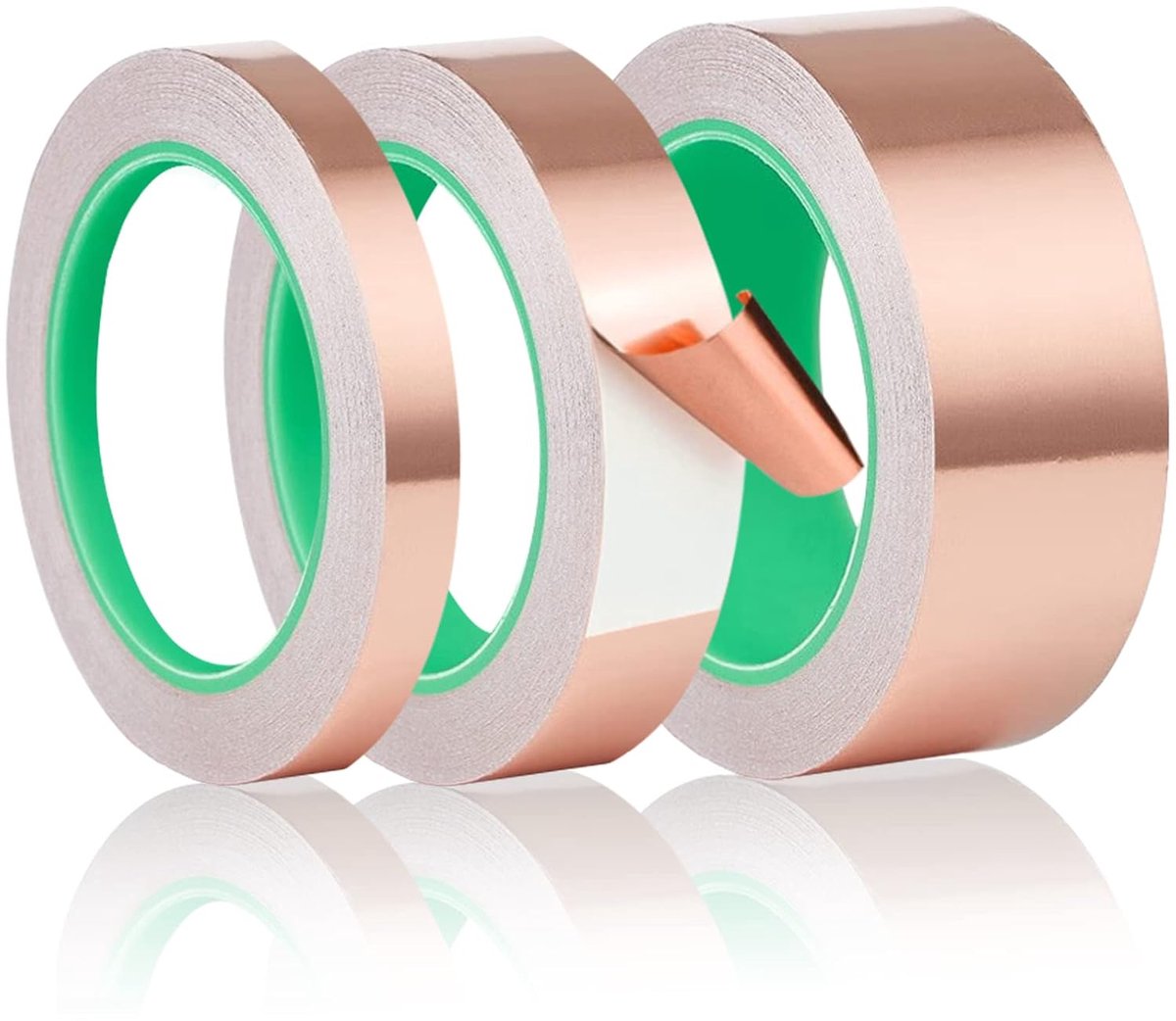 Koperfolietape set 3 rollen - 1/2 inch, 1 inch, 2 inch - dubbelzijdig geleidende tape - SnelShoppen