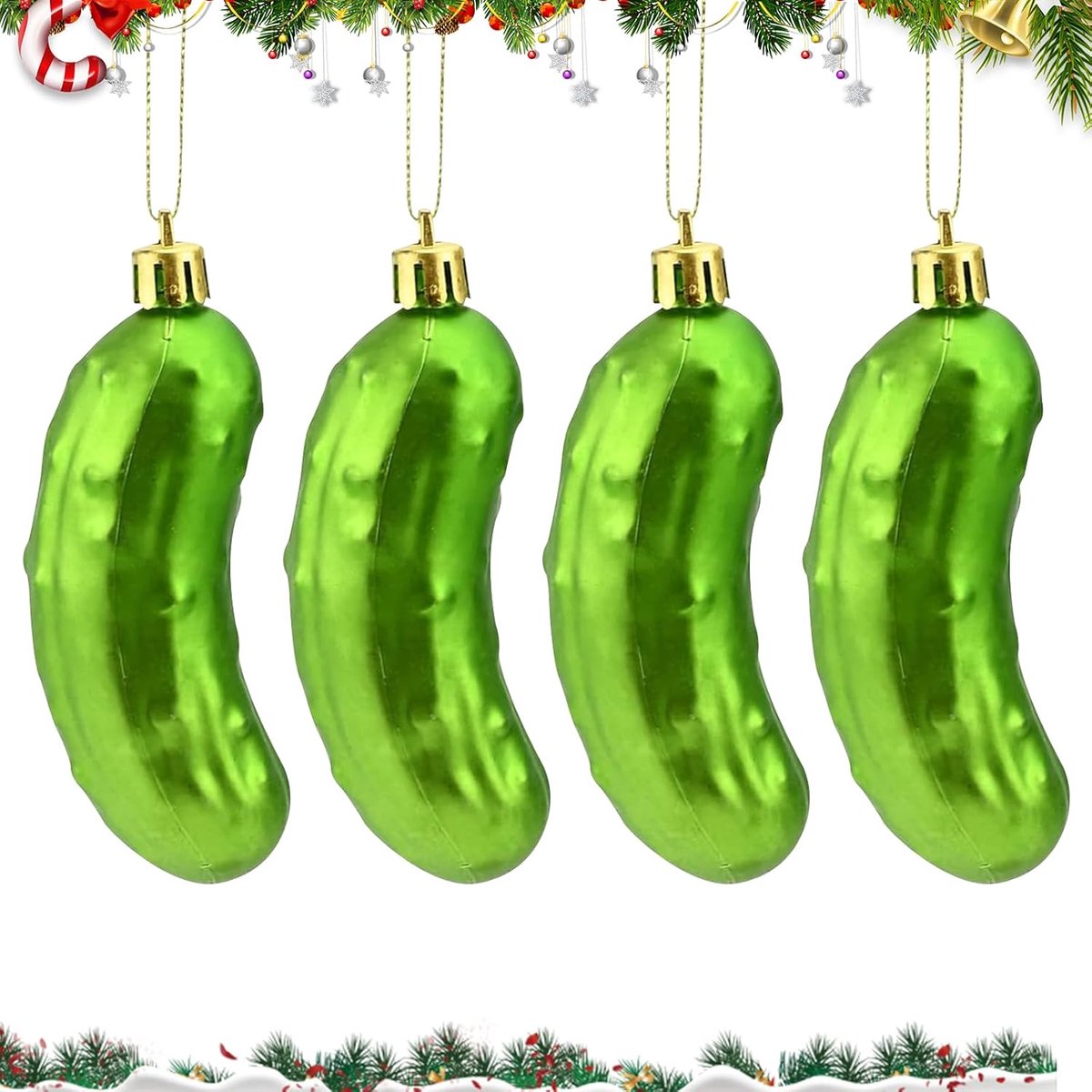 Kerstboomdecoratie komkommer 113 mm - kunststof - grappige kerstversiering - creëert een feestelijke sfeer - SnelShoppen