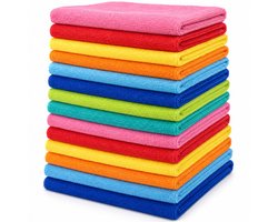 Microvezel vaatdoekjes - 14 stuks - 30x30cm - Geschikt voor raam en ruiten - Auto poetsen - Poetsdoek - Microfiber - Droogdoek schoonmaak - LUFT - Reinigingsdoekjes - Raamdoeken