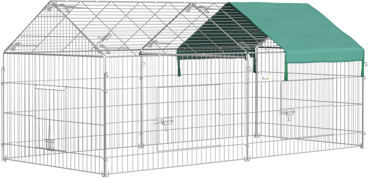 PawHut Kooi voor Kleine Dieren - Metaal - 220x103x103cm - Groen