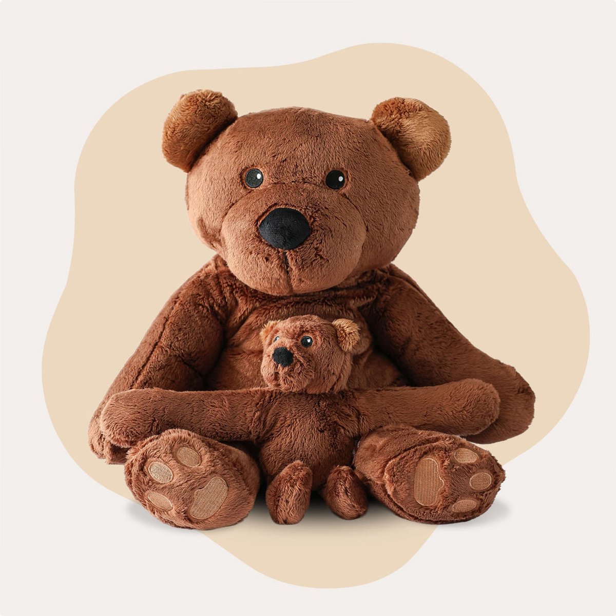 Lotgenootje Verzwaringsknuffel Beer + Mini Beer - Verzwaarde Knuffel - Weighted Stuffed Animal - Sensorisch Speelgoed - Zware Knuffel Anxiety - Teddybeer - Knuffelbeer