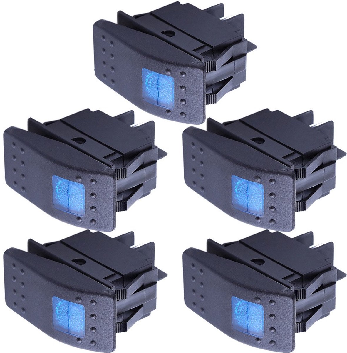 Toggle switch 12V 20A - Blauwe LED indicatie - 4Pin aansluiting - Geschikt voor auto en boot - SnelShoppen