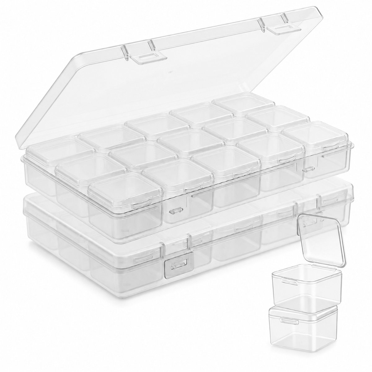 Bobypet - Kralen Organizer - 32-delige Transparante Opbergdoos met 30 Kleine Bakjes - voor Sieraden, Knutselen en Onderdelen