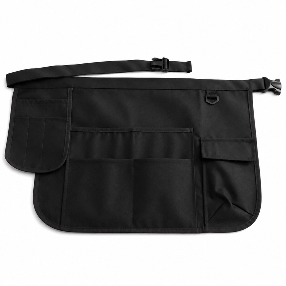 Unisex schort, korte gereedschapsriem, multifunctionele zakken, heupschort met verstelbare gesp, werkschort, riemgesp, geschikt voor tuinieren, knutselen, kapperswerk en andere toepassingen,zwart