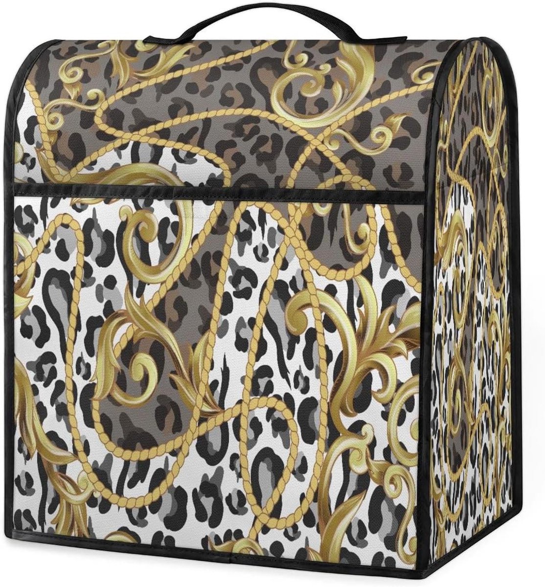 Mixer Stofkap - Apparaat Cover - Keuken Organiseren - Met Opbergzakken - 43 x 37 x 28.4 cm - Luipaardprint