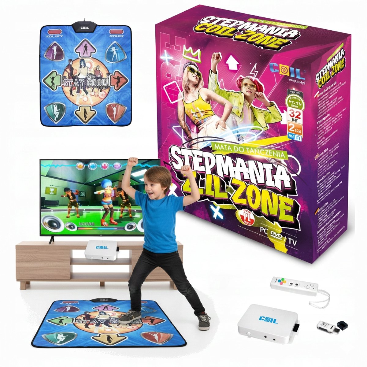 Interactieve Dansmat met WIFI voor TV & PC - 4 Spelmodi