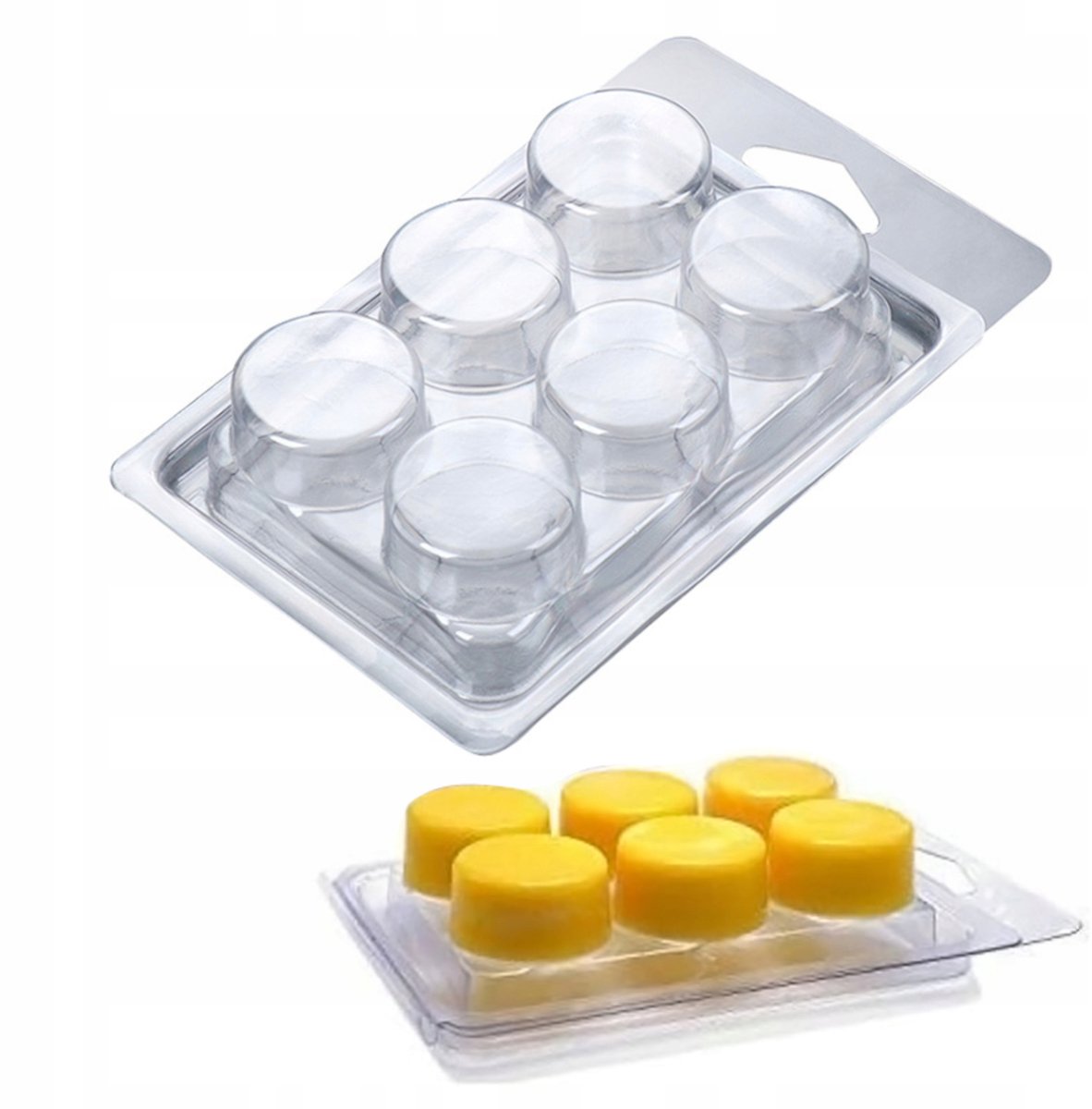 Clamshell Wax Melt Bakvorm - 6 Dode Rondes