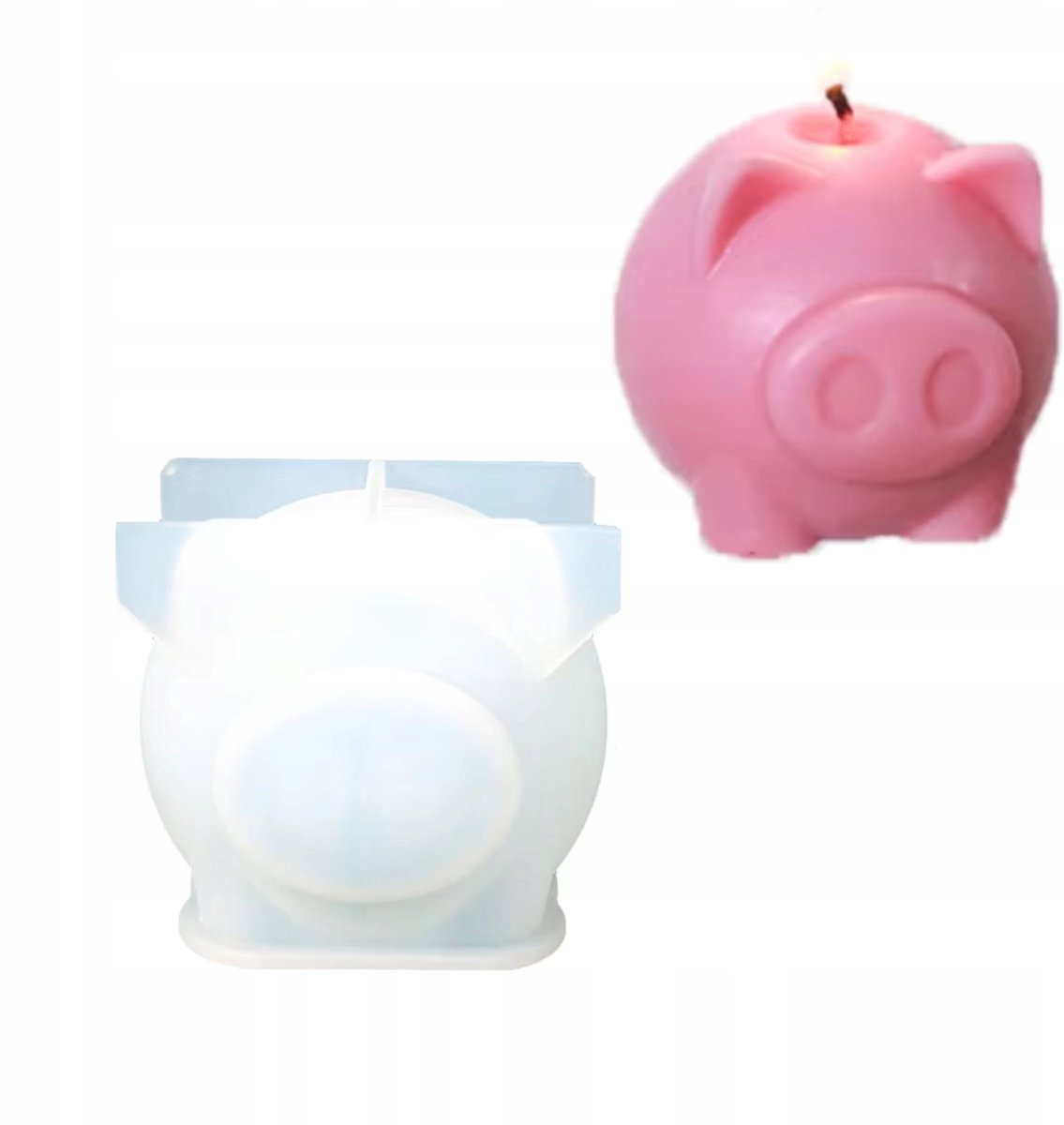 3D Varkens Siliconen Mal voor Kaarsen, Zeep, Gips & Hars