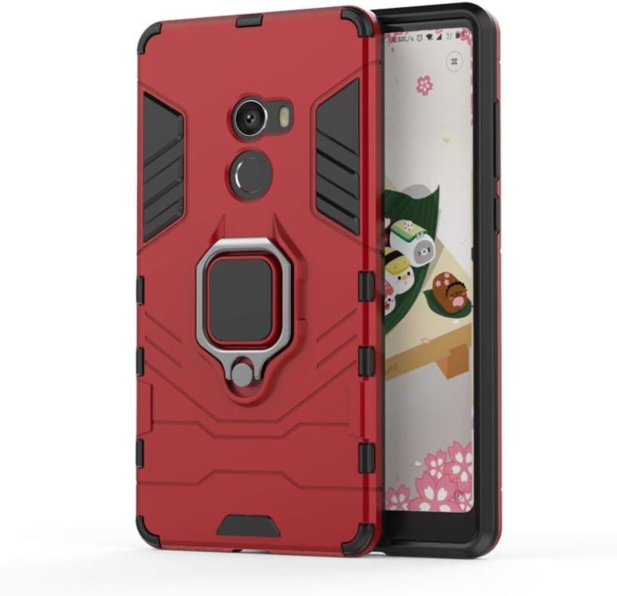 Mobiel hoesje voor MHHQ Mi Mix 2 - Pantserstijl - Hybride TPU + polycarbonaat - Met magnetische standaard - ShopVlot