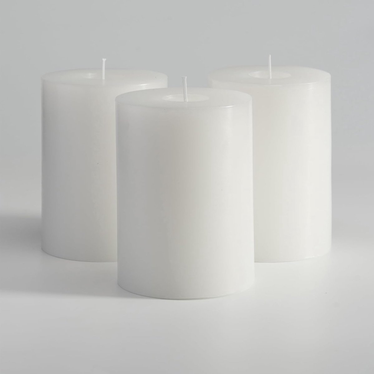 Pilarenkaarsen Wit, Groot Set van 3 - Lange Brandduur 50+ Uur - Schoon Brandend - Perfect voor Decoratie - ShopVlot
