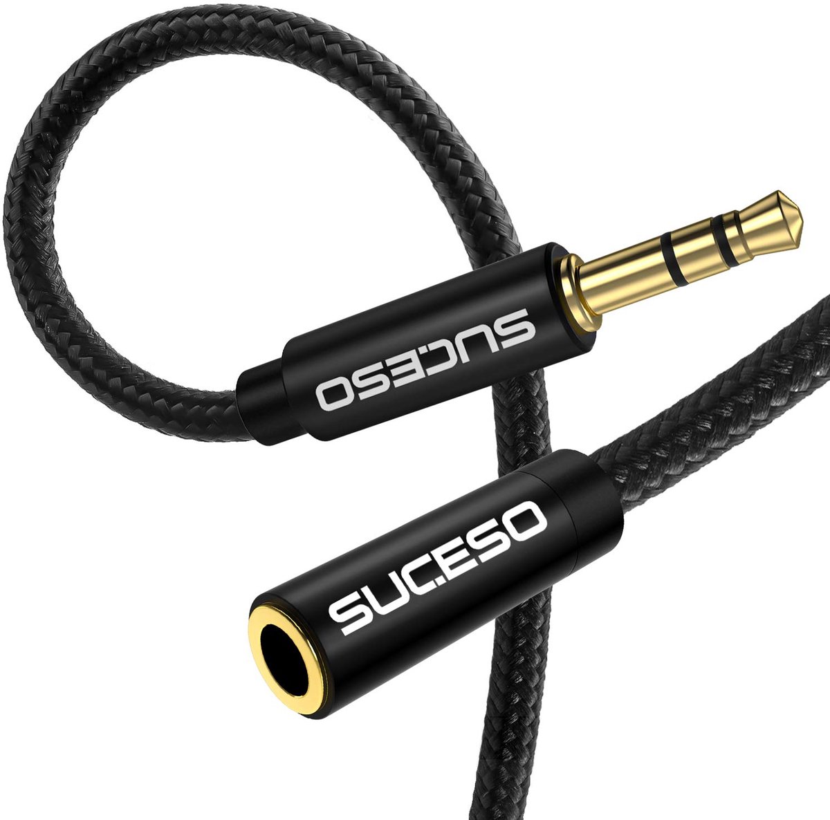 Jack Audio Extension Kabel 3M - Nylon 3.5mm Stereo Plug - Hoofdtelefoonverlengkabel - Beschermt audio-aansluitingen - ShopVlot