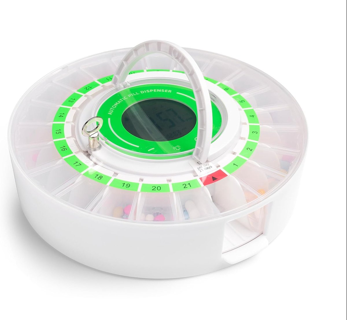 Tabletdispenser met innovatieve dosering - 21 afneembare containers - 9 alarms per dag - eenvoudig tabletbeheer - ShopVlot