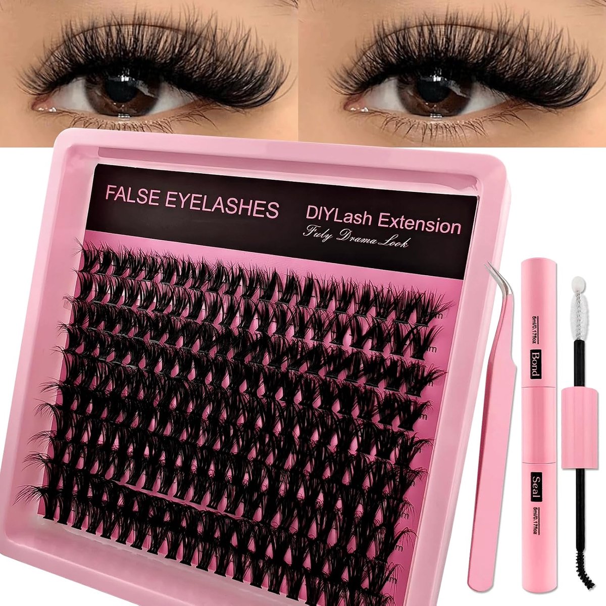 Wimperextensions 200 stuks - Fluffy cluster 50D - D curl - Natuurlijke volle look - ShopVlot