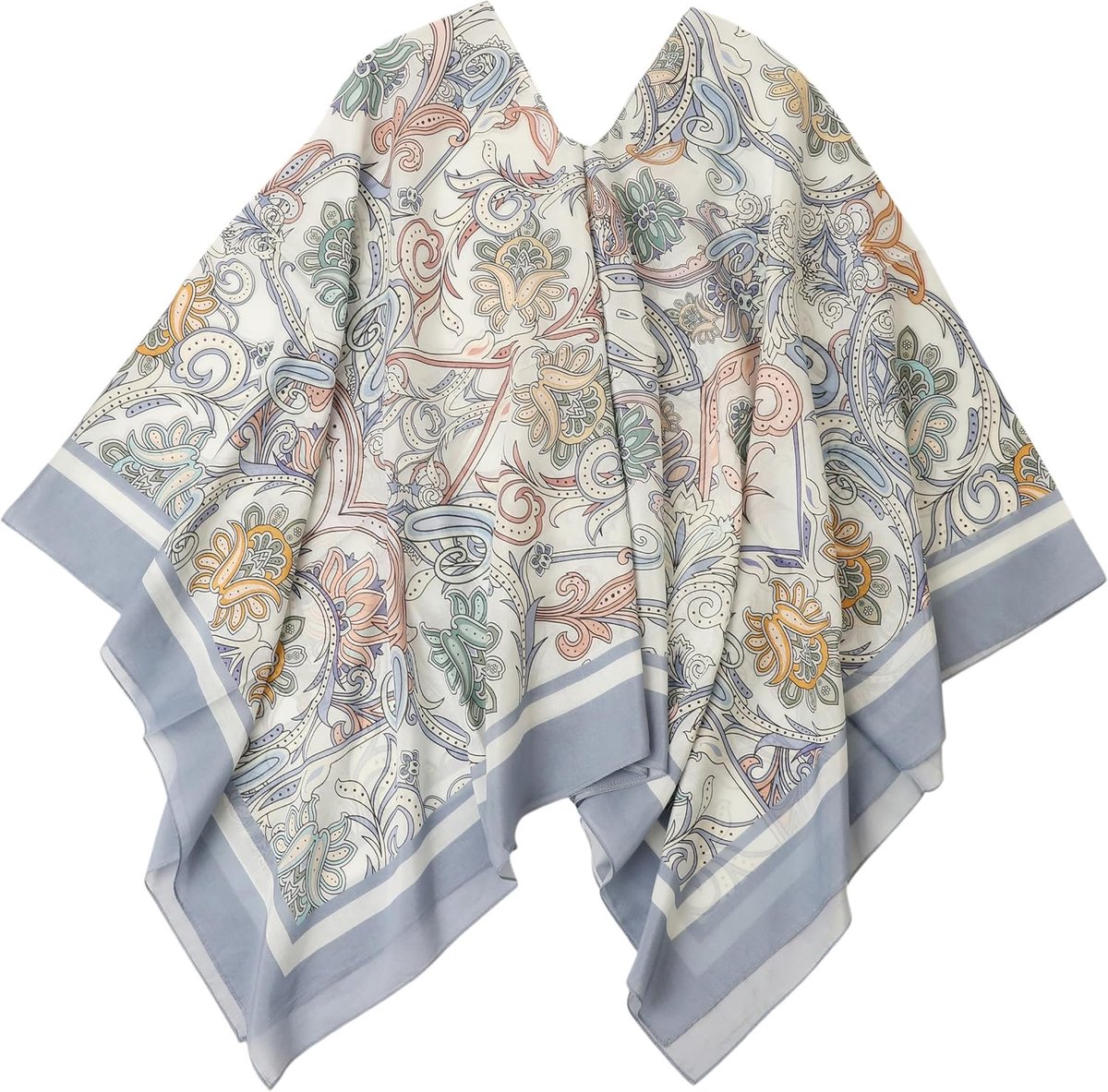 Dames Zomer Poncho XL 140/140 cm - 2-in-1 Zijden Katoen - Lichtgewicht Sjaal - Perfect voor het Strand - ShopVlot