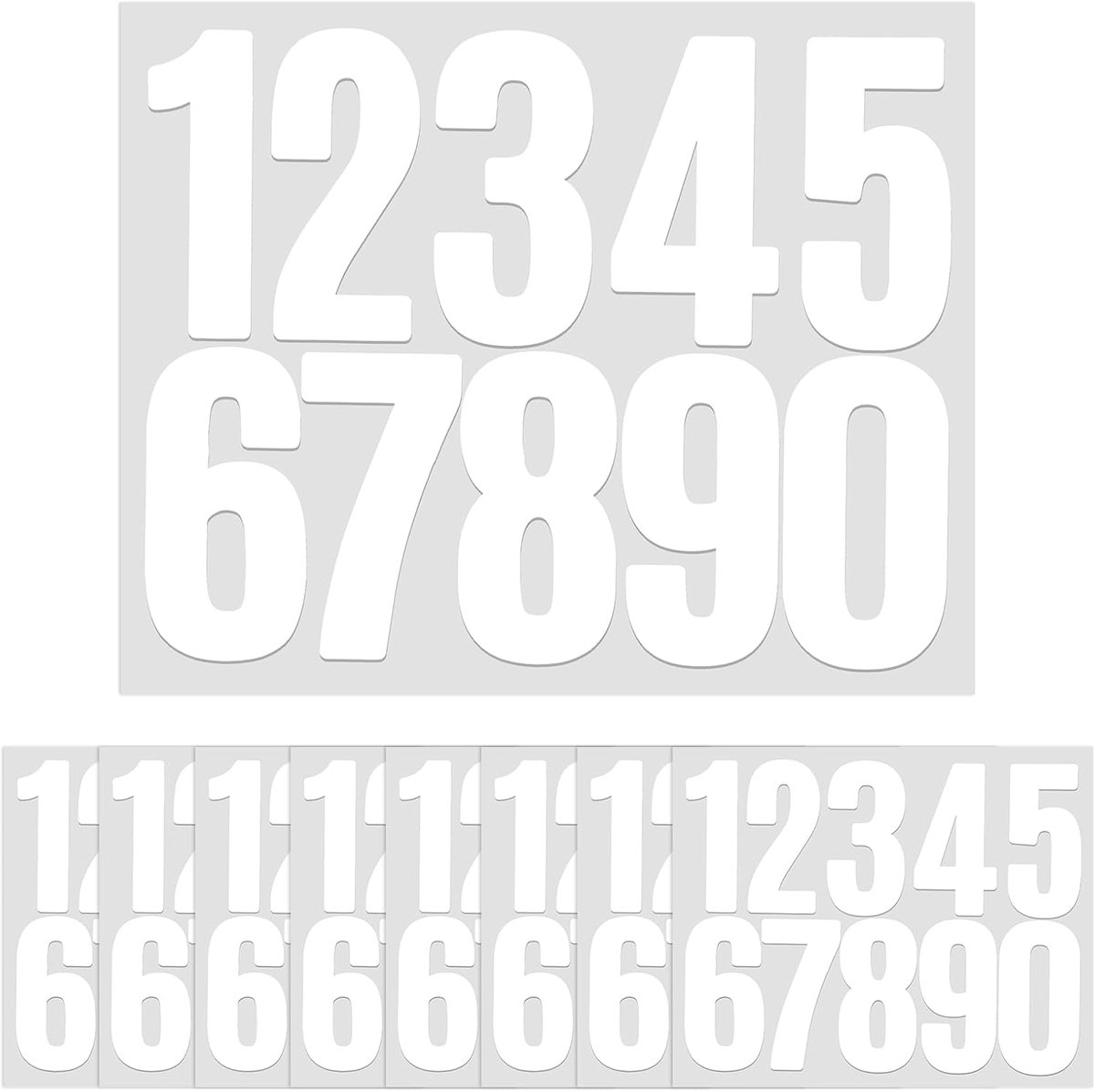Nummerstickers 8 cm - Wit - Reflectief - Voor huisnummers en brievenbussen - ShopVlot