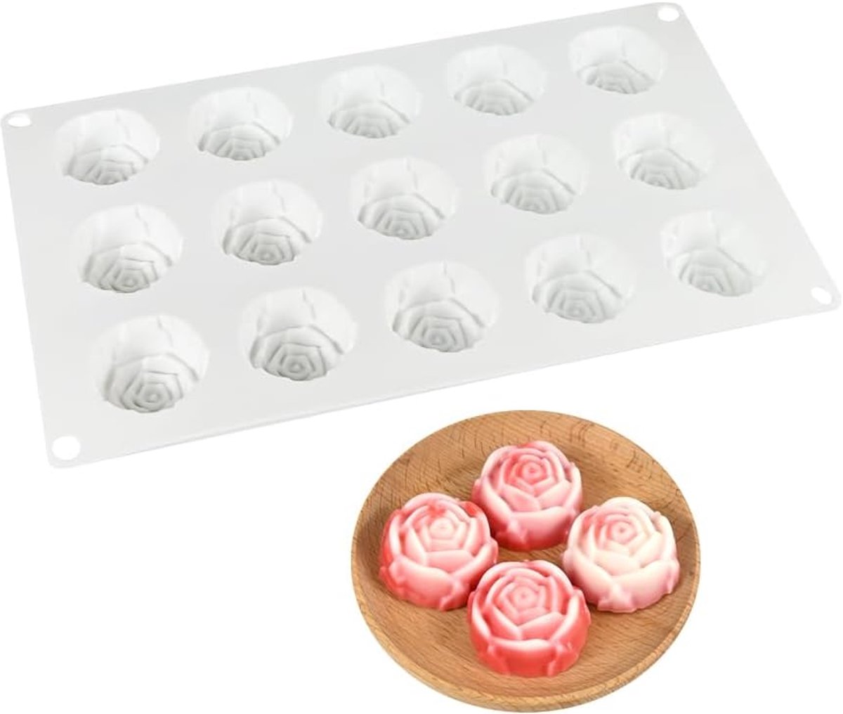 Siliconen Mallen voor Mousse Cake - 3D Rozen Bakvorm - Hoogwaardige Siliconen - Ideaal voor Taartdecoratie - ShopVlot