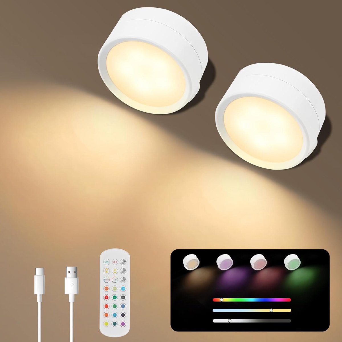 LED Wandlamp Draadloos Oplaadbaar - Touchscreen en Afstandsbediening - 360° Rotatief - ShopVlot