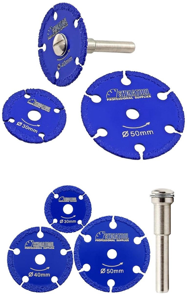 Diamantslijpschijf 30/40/50 mm - 6 mm ronde schacht - Vacuumgelast - Voor snijden van metaal - ShopVlot