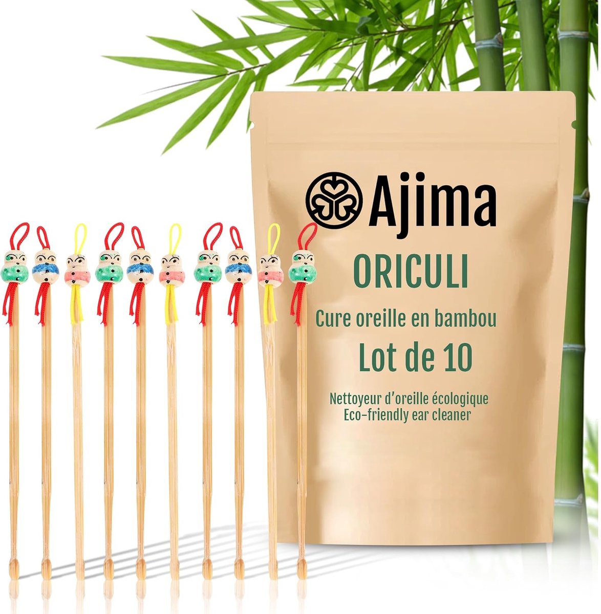 Oorkuurset - bamboe X10 - ecologisch - herbruikbaar en zero afval - ShopVlot