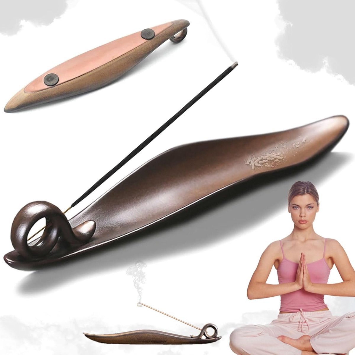 Incense stick holder keramisch - bootvorm - asopvang - helpt de lucht te zuiveren - ShopVlot