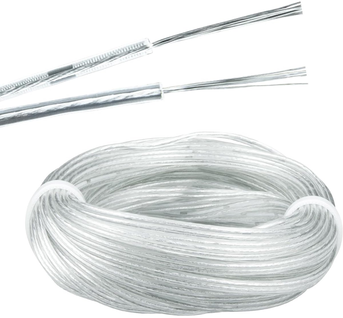 Transparante kabel 10 m - 2-draads 28 AWG - PVC - ideaal voor huishoudelijke apparaten - ShopVlot