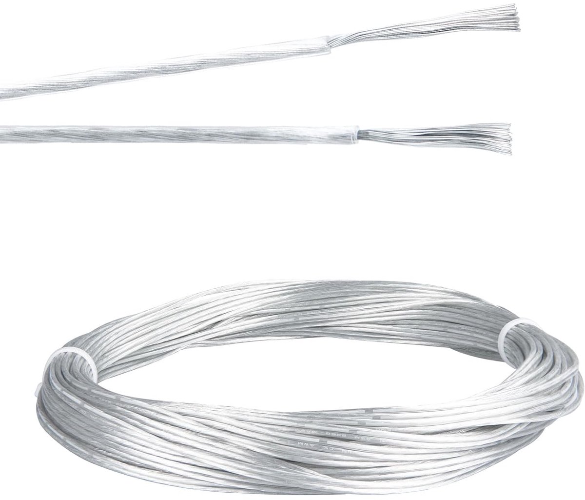 2-aderige kabel 20m - transparant - 18 AWG/UL2468 - geschikt voor diverse toepassingen - ShopVlot